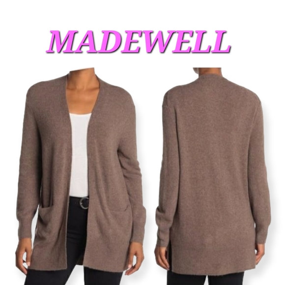 Madewell Merino Wool & Alpaca blend/mix long sleeve open cardigan with pockets - Picture 3 of 10